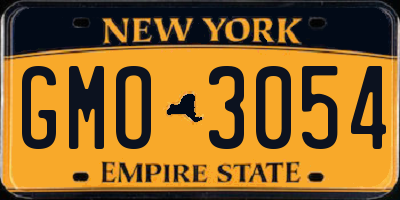 NY license plate GMO3054
