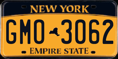 NY license plate GMO3062