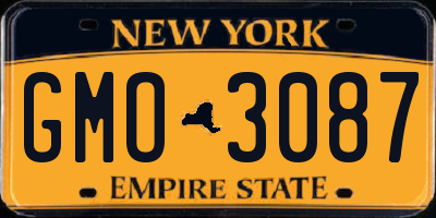 NY license plate GMO3087