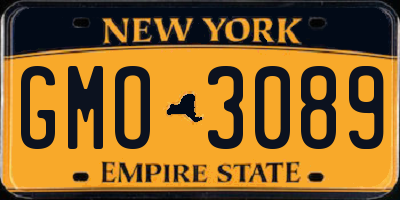 NY license plate GMO3089