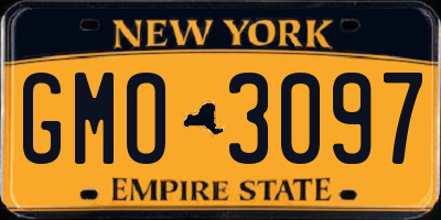 NY license plate GMO3097