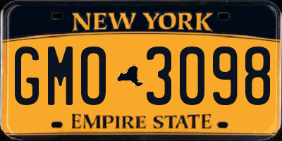 NY license plate GMO3098