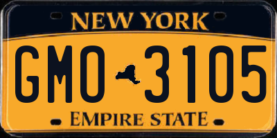 NY license plate GMO3105