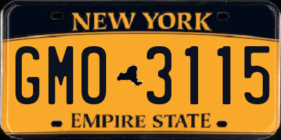 NY license plate GMO3115