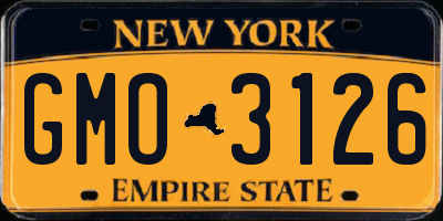 NY license plate GMO3126