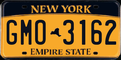 NY license plate GMO3162