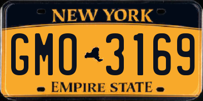 NY license plate GMO3169
