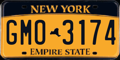 NY license plate GMO3174
