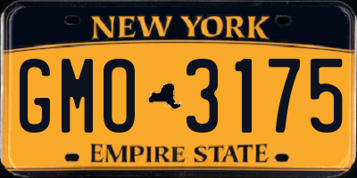 NY license plate GMO3175