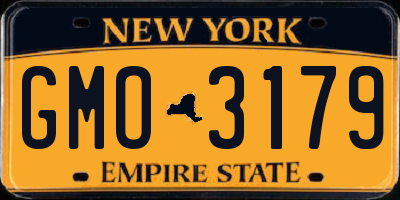 NY license plate GMO3179