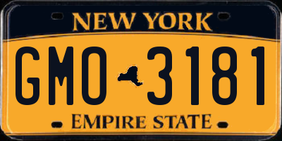 NY license plate GMO3181