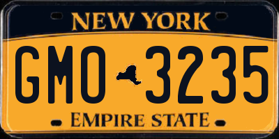 NY license plate GMO3235