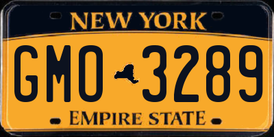NY license plate GMO3289