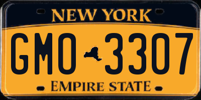 NY license plate GMO3307
