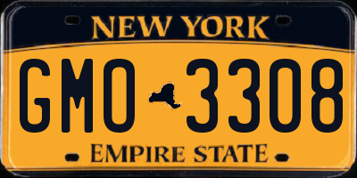 NY license plate GMO3308