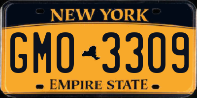 NY license plate GMO3309