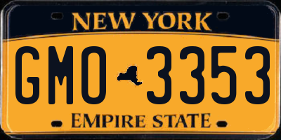 NY license plate GMO3353