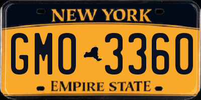 NY license plate GMO3360