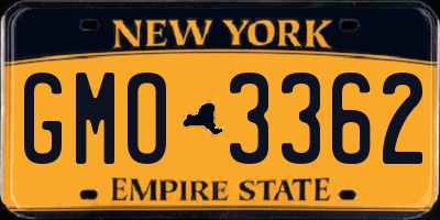 NY license plate GMO3362