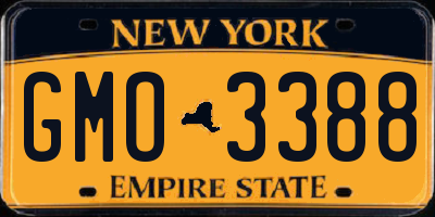 NY license plate GMO3388