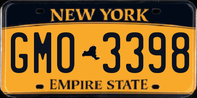 NY license plate GMO3398