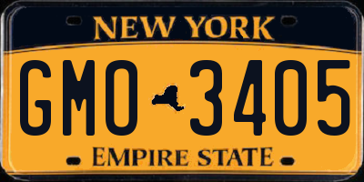NY license plate GMO3405