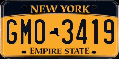 NY license plate GMO3419