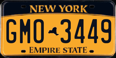 NY license plate GMO3449