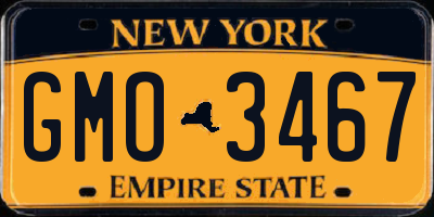 NY license plate GMO3467