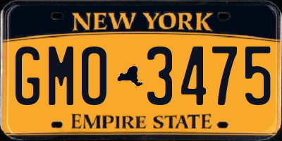 NY license plate GMO3475