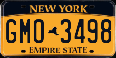 NY license plate GMO3498