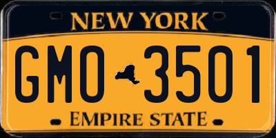 NY license plate GMO3501