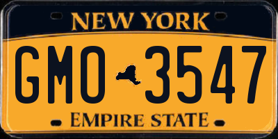 NY license plate GMO3547