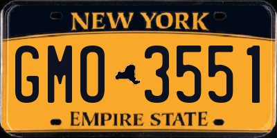 NY license plate GMO3551