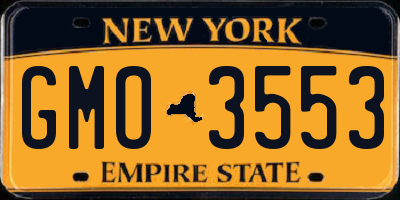 NY license plate GMO3553