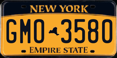 NY license plate GMO3580