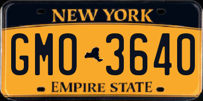 NY license plate GMO3640