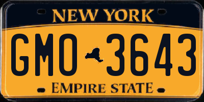 NY license plate GMO3643