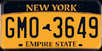 NY license plate GMO3649