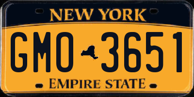 NY license plate GMO3651