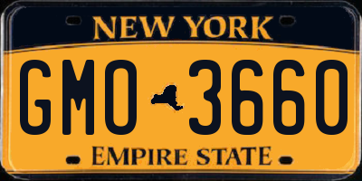 NY license plate GMO3660