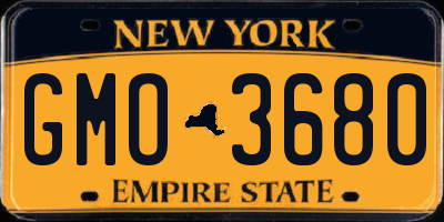NY license plate GMO3680