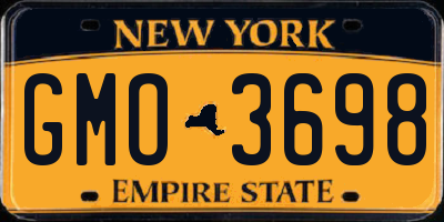 NY license plate GMO3698