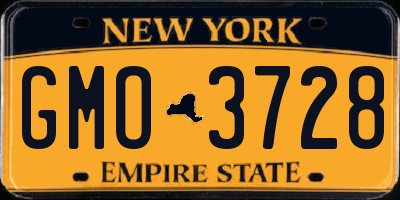 NY license plate GMO3728