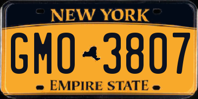 NY license plate GMO3807