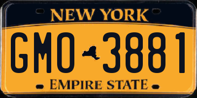 NY license plate GMO3881