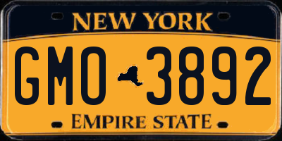 NY license plate GMO3892
