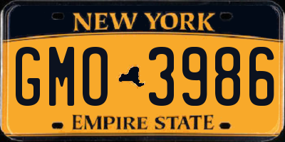 NY license plate GMO3986