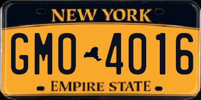 NY license plate GMO4016