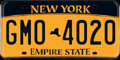 NY license plate GMO4020